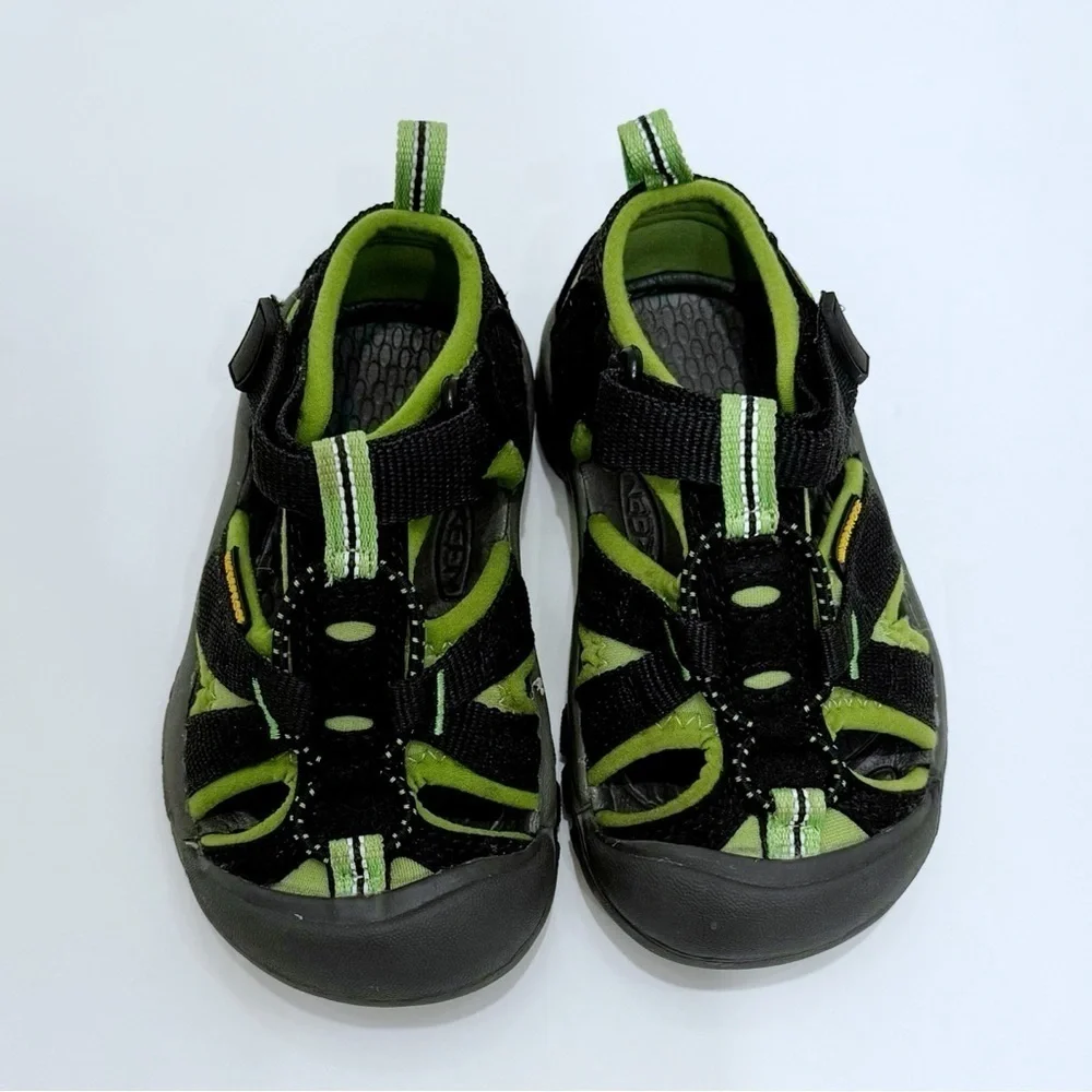 KEEN Newport H2 Water Hiking Sandals Black Lime Green Size 8